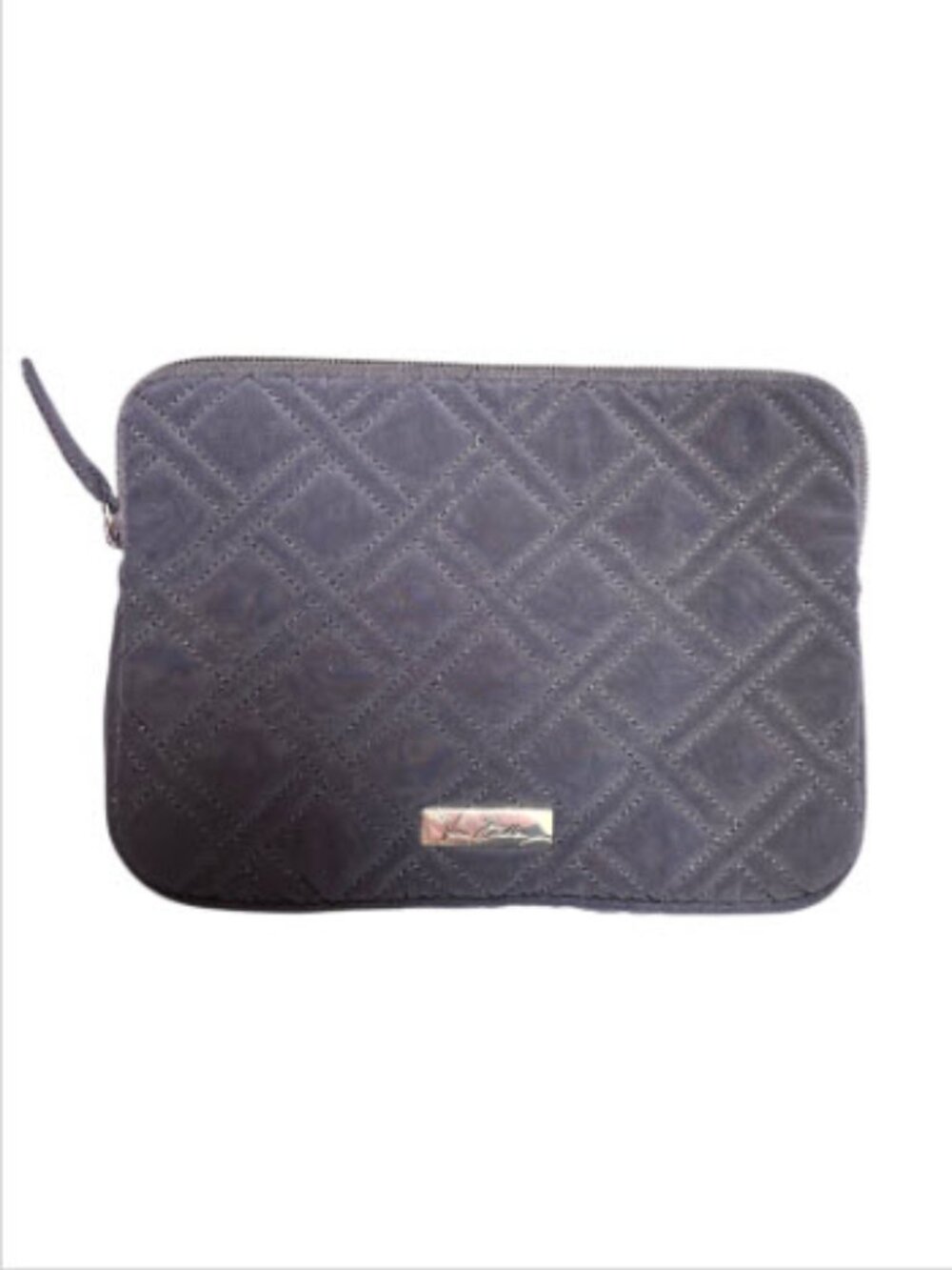 Vera Bradley Navy Quilted Cosmetic Bag Makeup Pouch Toiletry Organizer Zip